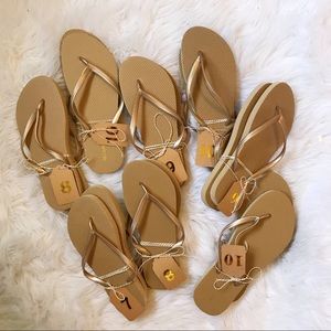 gold wedding flip flops